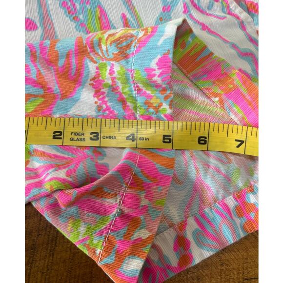 Lilly Pulitzer Womens Callahan Shorts Hot Pink Tropical Pockets Size 4 - Picture 8 of 8